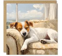 Beau Willows Carte d'anniversaire Jack Russell Terrier de la part du chien - Adorable carte de chien endormi pour chien, maman, papa, épouse, mari, petite amie, petit ami