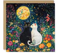 Beau Willows Carte d'anniversaire ou d'anniversaire de mariage pour les amoureux des chats ou des chatons - Carte pour meilleure amie - Carte d'amitié féminine
