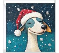 Beau Willows Carte de Noël du chien (lévrier)