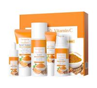 BeauBase Coffret soin visage au curcuma et à la vitamine C, coffret cadeau | 5 pièces pour femmes, Facial Skincare Beauty Gift Set, peau équilibrée, teint éclatant