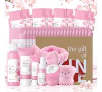 BeauBase Sakura Kit de Soin du Visage Hydratant 13 pièces Format Voyage | avec Nettoyage du Visage, Crème pour les Yeux, Sérum, Crème, Baume à Lèvres, Masque, pour les Soins de Jour et de Nuit