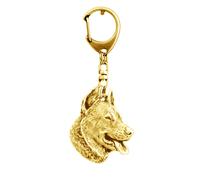 Beauceron, berger de Beauce, berger francais, bas-rouge - Porte-clés doré avec c