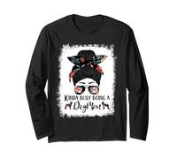 Beauceron Kinda Busy Being A Dog Mom Funny Messy Bun Manche Longue