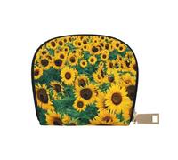 Beaucoup de beaux tournesols pour cartes de crédit pour homme et femme, étui en cuir avec fermeture éclair, petit portefeuille pour voyage, blanc, Taille unique