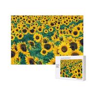 Beaucoup de Beaux tournesols,Puzzle Familial en Bois de 300 pièces pour Adultes et Adolescents, décoration d'intérieur