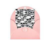 Beaucoup de cartes mexicaines imprimées tête de mort avec enveloppes, boucle d'amour verticale vierge papier perlé emballage vacances vœux