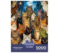 Beaucoup de Chats Puzzle 1000 Pièces - Cadeau Original, Relaxation Mentale, Poster Décoratif, Pièces Épaisses & Solides, 38x26cm/1000pcs