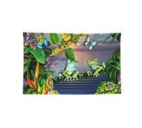 Beaucoup de grenouilles chantent sur les branches, motif papillons d'été, lac, impression d'eau, 3 tailles, tapisserie pour chambre dortoir, bannière décoration pour remise de diplôme et mariage