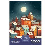 Beaucoup de Maisons Puzzle 1000 Pièces Nuit dans la Petite Ville Qualité Supérieure Jeu Éducatif Challenge Toy Et Enfants Cadeaux 70x50cm/1000pcs