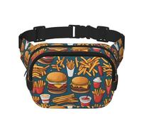 Beaucoup de nourriture savoureuse sac banane imprimé multifonctionnel sac messager sac unisexe tendance sac de voyage sac de rangement sport