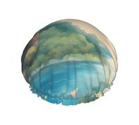 beaucoup de petites libellules Bonnet de douche double imperméable pour femmes, bonnet de bain et de douche à domicile, bonnet de douche réutilisable, bonnet de douche pour femmes,