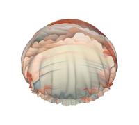 Beaucoup de pics Bonnet de douche pour femme, imperméable, réutilisable, avec cordon élastique lavable, convient aux cheveux longs et tresses, idéal pour la douche.