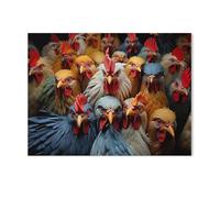 Beaucoup de Poules drôles sur Une Image，Puzzle 1000 Pièces Puzzle en Papier d'impression Haute Définition Défiez Le Problème Stimuler La Créativité Jeu Interactif（50x70cm）-AC14