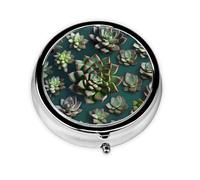 Beaucoup de Succulentsa petite boîte à médicaments à trois compartiments qui peuvent être placées dans votre poche ou votre sac à main et peuvent stocker des vitamines.