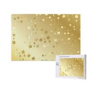 Beaucoup d'étoiles dorées sans Couture,Puzzle Familial en Bois de 1 000 pièces pour Adultes et Adolescents, décoration d'intérieur