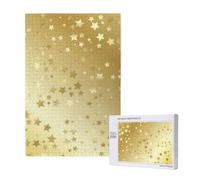 Beaucoup d'étoiles dorées sans Couture,Puzzle Familial en Bois de 1 000 pièces pour Adultes et Adolescents