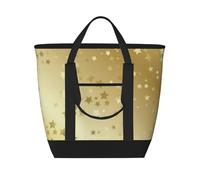 Beaucoup d'étoiles dorées sans couture,Sacs à lunch isothermes de grande capacité pour femmes et hommes