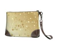 Beaucoup d'étoiles dorées sans Couture,Sacs à Main en Cuir PU pour Femmes, Pochette à Fermeture éclair, Portefeuille, Sac à Main avec dragonne