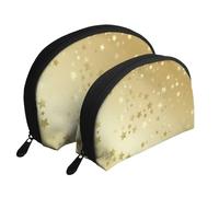 Beaucoup d'étoiles dorées sans Soudure, Trousse de Maquillage Coquille Femme Petit Porte-Monnaie Trousse de Toilette Trousse à cosmétiques 2 pièces