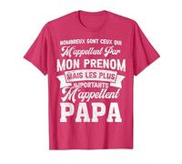 Beaucoup sont Ceux Qui m'appellent par Mon Prenom pour Papa T-Shirt, Homme, Rouge Chiné, XL