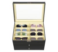 Beaudreaul Étui à Lunettes 24 Paires de Lunettes Noir 6.3x2.36x2.48 pour Expositions,Opticiens,Particuliers,Maquilleurs Professionnels