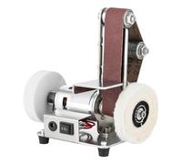 Beaudreaul Mini ponceuse à ruban électrique de table, 7 vitesses, réglage de la vitesse, 4000 - 9000 tr/min, multifonction avec disque abrasif en aluminium et disque de laine