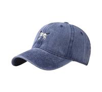 Beauf Chapeau de Canard brodé de Chiens, Couleur Unie, Tendance, personnalité, imprimé extérieur, Chapeau en Respirante Cheminée Terre Cuite (Navy, One Size)