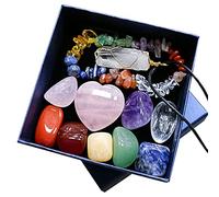 BeauFairy 11pcs Ensemble de Cristaux de Guérison, Guérison en Cristal Pierre Brute Naturelle, Chakra Améthyste du Quartz Rose Pendentif, pour Guérison, Méditation, Spirituel, Relaxation