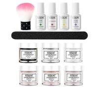 BeauFairy 12 PCS Kit Dipping Powder Nails, Kits de Trempage pour Manucure professionnel avec Base, Top Coat, Activateur, Brush Saver, Kit Ongles Poudre pour French DIY Home Nail Salon System (A)