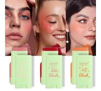 BeauFairy Bâton de Fard à Joues, 3 Pièces, Sensation Légère et Respirante 3 en 1 Cream Blush Stick, Longue Durée, Velvet Matte Naturelle Imperméable, Facile à Estomper, Facile à Utiliser, #017