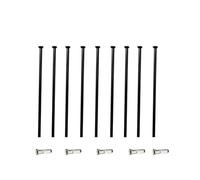 BEAUIY Lot de 10 rayons de vélo de 15 g de diamètre 1,8 mm à tête droite pour vélo de montagne - Noir - Longueur : 275 mm