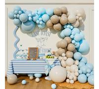 Beaumode Kit d'arche de ballons en sable bleu et blanc pour dernier toast sur la côte, enterrement de vie de jeune fille, plage, côtière, 30e anniversaire, fête de fin d'année, fête prénuptiale (bleu