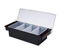 Beaumont Support en Plastique à 4 Compartiments pour Condiments de Bar, Plateau à Cocktail