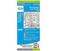 IGN – Carte de randonnée Série Bleue n°1718 – Beaumont-sur-Sarthe / Ballon – 1:25 000 – Cartonné