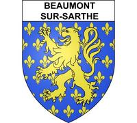 Beaumont-sur-Sarthe 72 ville sticker blason écusson autocollant adhésif - Taille : 17 cm
