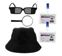 Beaupretty 1 Ensemble Déguisement de Halloween Ensemble pour Jeu de Rôle Chapeau Lunettes et Loupe Accessoires Cosplay pour Activités Ludiques et