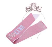 Beaupretty 1 ensemble Diadème Brillant et Écharpe Anniversaire Ensemble de Fête Princess avec Couronne et Ceinture Paillettes Accessoires de Décoration pour Anniversaire