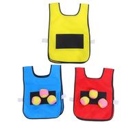 Beaupretty 1 Ensemble Veste Interactive pour Garçon Fille avec Balles de Jeu Extérieur Gilet de pour Développement Social et Amusement Famille Rouge Jaune Bleu Balles