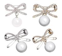 Beaupretty 1 jeu Broche Corsage Dorée Pour Femme Bijoux Floraux Bijoux Pour Épingles À Boutonnière Bijoux Pour Broches Nœuds Accessoires Vestimentaires 4 pièces