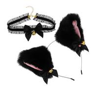 Beaupretty 1 Jeu Collier -tête Oreille De Chat Cosplay Charbonnier Bandeau De Chat Cloche Bandeau Oreille De Chat Pour Enfants Couvre-chef à Brosse Chat Tissu En Peluche De 5 Cm