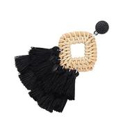 Beaupretty 1 Paire Boucles D'oreilles Boho Boucle D'oreille Gland D'oreille Balancement D'oreille Décoration D'oreille Bijoux D'oreille Boucles D'oreilles De Mode Noir