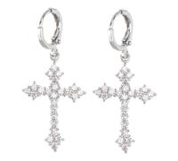 Beaupretty 1 Paire Boucles D'oreilles Croix Boucles D'oreilles Enveloppées Bijoux Pendant Mariage Pendentif Crucifix Boucles D'oreilles Mode Femme Goujons Invité Alliage De Cuivre Silver