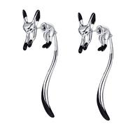 Beaupretty 1 Paire boucles d'oreilles renard mignon goujons boucles d'oreilles à la mode boucles d'oreilles pendantes délicates pour femmes cuivre argenté blanche