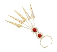 Beaupretty 1 Paire Bracelet De Danse Couleur Perlé Pendant Femme Ventre Clou Pour Danseur Accessoire Bijoux Accessoires De Danse Chaîne De Doigt Bracelet à Main Halloween Bijoux Métal Doré
