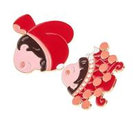Beaupretty 1 Paire broche de mariage broche de couple de mariage épingle de dessin animé des mariés épinglette de fête de mariage insigne de revers des mariés broche mariée et marié Métal