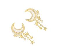 Beaupretty 1 Paire De Boucles D'Oreilles Étoile Lune Pour Femme Boucles D'Oreilles Lune Strass Boucles D'Oreilles À Franges Pour Femmes Boucles D'Oreilles Tendance Clous