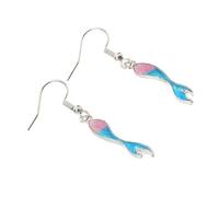Beaupretty 1 Paire De Boucles D'Oreilles Queue De Poisson Dégradées Asymétriques Élégantes Tendance En Sterling Pendantes Pour Femmes En Alliage
