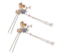 Beaupretty 1 Paire épingle à cheveux fleur hairpin barette hair topper barrette hair charms éventails brosse à cheveux femmes gland Perles de cheveux rétro à cheveux en alliage