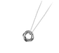 Beaupretty 1 Pièce Bijoux Saint Valentin Jollier j Pour Femmes Collier Chaîne De Cou En Forme D'anneau De Cercle Chaîne De Cou De Forme Ronde S925 Silver