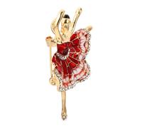 Beaupretty 1 Pièce broche fille écharpe foulards ballerine fete bonnet om feist pour épingle à nourrice décoration d'accessoires de costumes broche de danseuse de ballet Alliage de zinc rouge